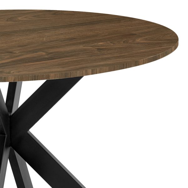 278 000012 2 6 Kitchen table Jeston pakoworld MDF walnut-black metal leg D120x75cmIndoor furniture > Dining Tables