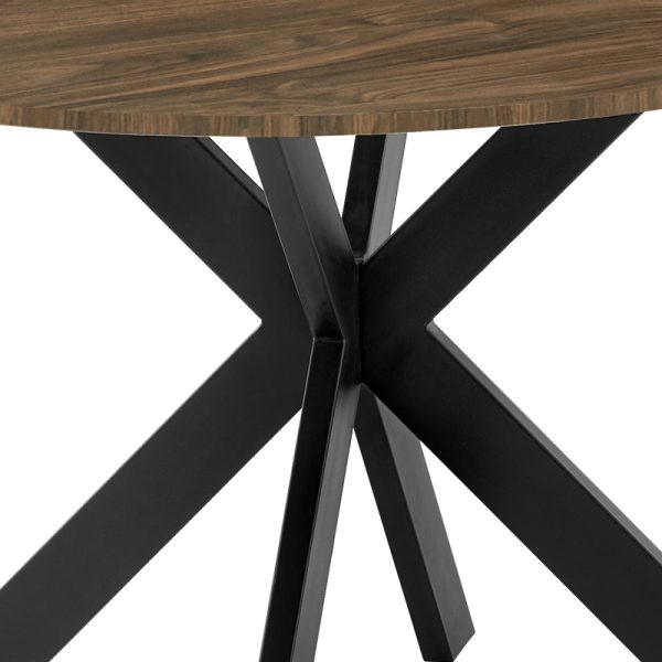 278 000012 3 6 Kitchen table Jeston pakoworld MDF walnut-black metal leg D120x75cmIndoor furniture > Dining Tables