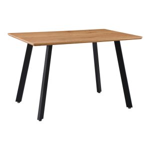 278 000023 11 Dining table Toafel pakoworld MDF in natural color with black metal legs 120x80x75cmIndoor furniture > Dining Tables