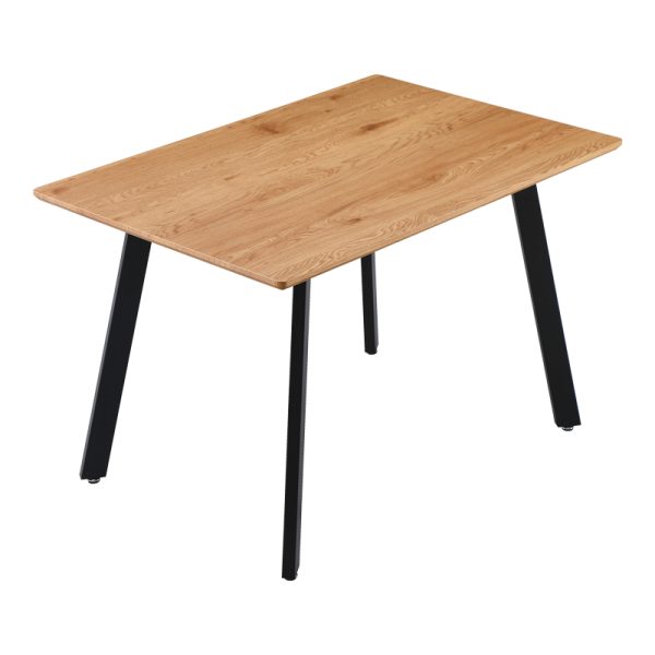 278 000023 2 8 Dining table Toafel pakoworld MDF in natural color with black metal legs 120x80x75cmIndoor furniture > Dining Tables