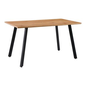 278 000024 8 Dining table Toafel pakoworld MDF in natural color with black metal legs 140x80x75cmIndoor furniture > Dining Tables