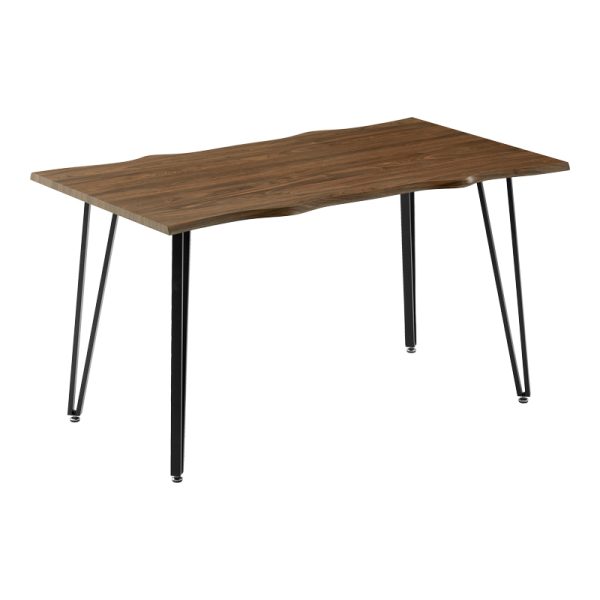 278 000025 9 Dining table Izzac pakoworldwith MDF surface in walnut- black metal legs 140x80x76 cmIndoor furniture > Dining Tables
