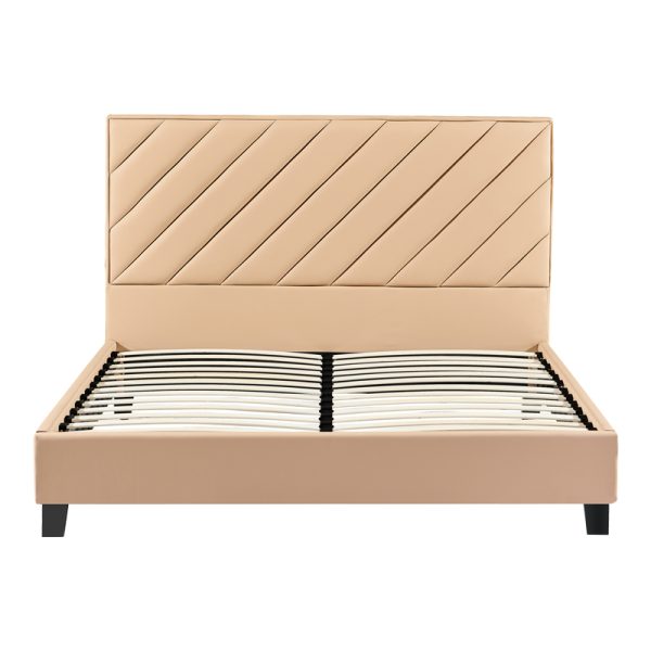 279 000007 3 2 Double bed Franky pakoworld pu beige 160x200cmSPRING OFFERS