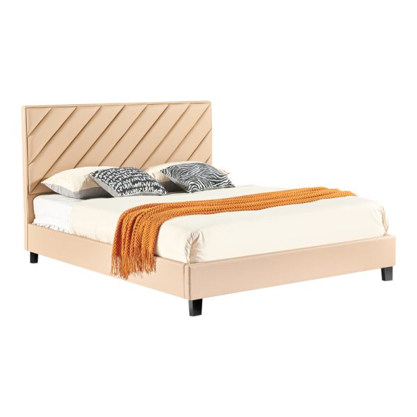 279 000007 5 Double bed Franky pakoworld pu beige 160x200cmSPRING OFFERS