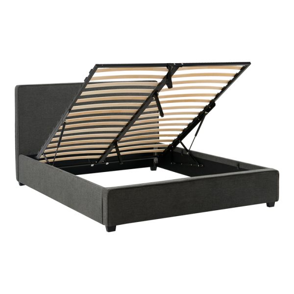 279 000011 3 5 Double bed Bedkapakoworld dark grey fabric 160x200cmIndoor furniture > Beds