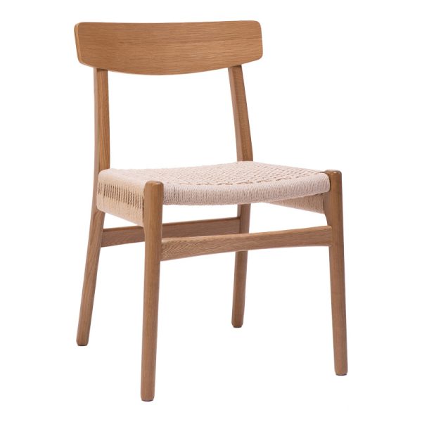 281 000003 8 Safal chair pakoworld oak oak wood-seat ecru rope 51x50x78cmBOHO CHIC > Chairs and Armchairs