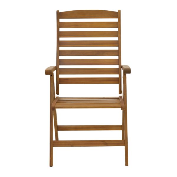 282 000007 2 6 Foldable 5 position armchair Warmo pakoworld acacia wood natural 62x66x110cmOutdoor furniture > Garden armchairs