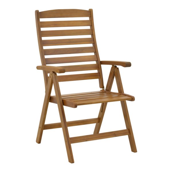 282 000007 9 Foldable 5 position armchair Warmo pakoworld acacia wood natural 62x66x110cmOutdoor furniture > Garden armchairs