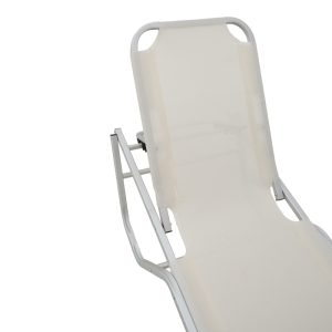 283 000001 2 3 Dessie deckchair pakoworld aluminum stackable textilene off-white 56x188x30cmOutdoor furniture > Sunbeds