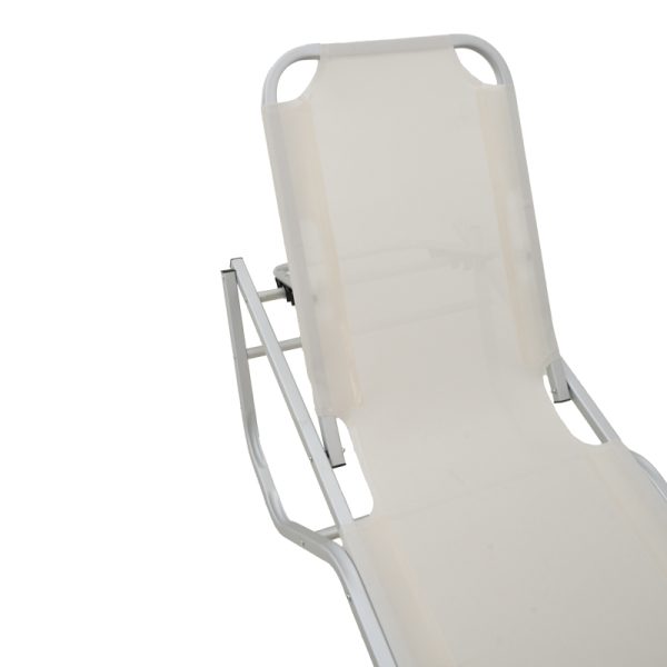 283 000001 2 3 Dessie deckchair pakoworld aluminum stackable textilene off-white 56x188x30cmOutdoor furniture > Sunbeds