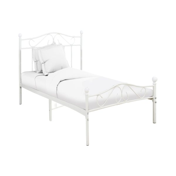 285 000006 9 Bed Yorick pakoworld white metal 90x190cmIndoor furniture > Beds