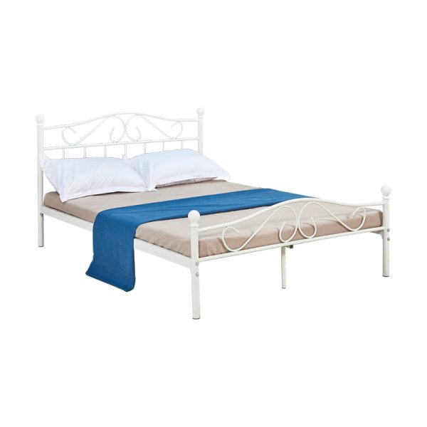 285 000007 12 Bed Yorick pakoworld white metal 140x190cmIndoor furniture > Beds