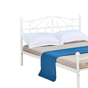 285 000008 2 4 Bed Yorick pakoworld white metal 150x200cmIndoor furniture > Beds