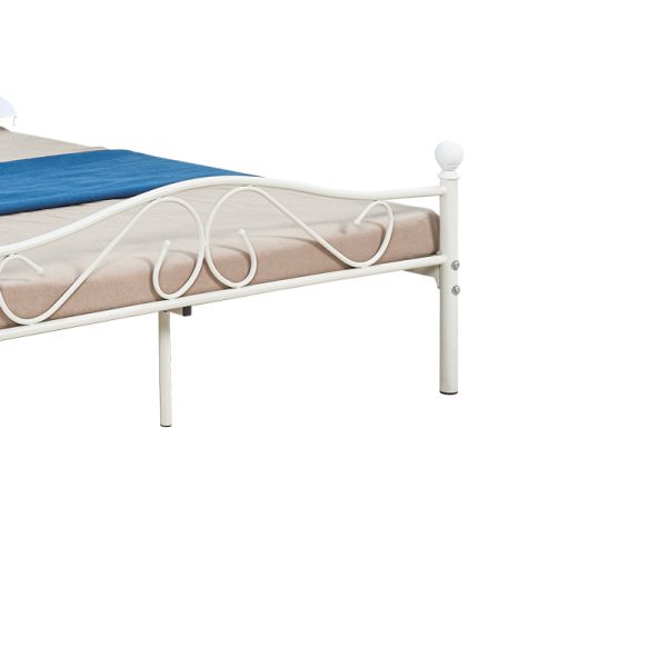 285 000008 3 4 Bed Yorick pakoworld white metal 150x200cmIndoor furniture > Beds