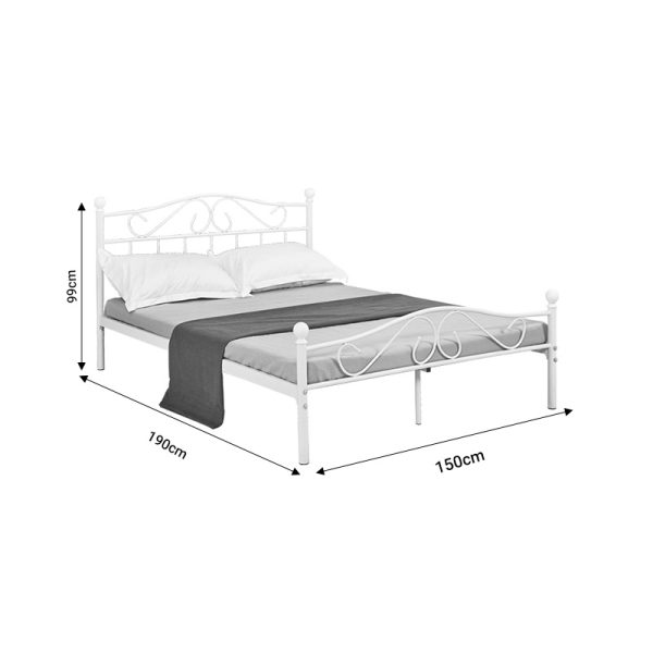 285 000008 4 4 Bed Yorick pakoworld white metal 150x200cmIndoor furniture > Beds