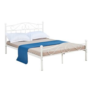 285 000008 7 Bed Yorick pakoworld white metal 150x200cmIndoor furniture > Beds