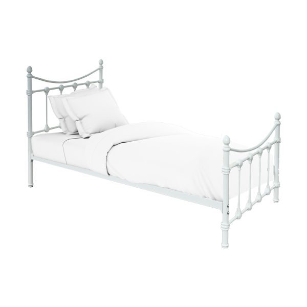 285 000009 5 Bed Beowulf pakoworld white metal 90x190cmIndoor furniture > Beds