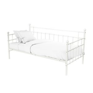 285 000012 11 Bed-Sofa Havelock pakoworld white metal 90x190Indoor furniture > Beds