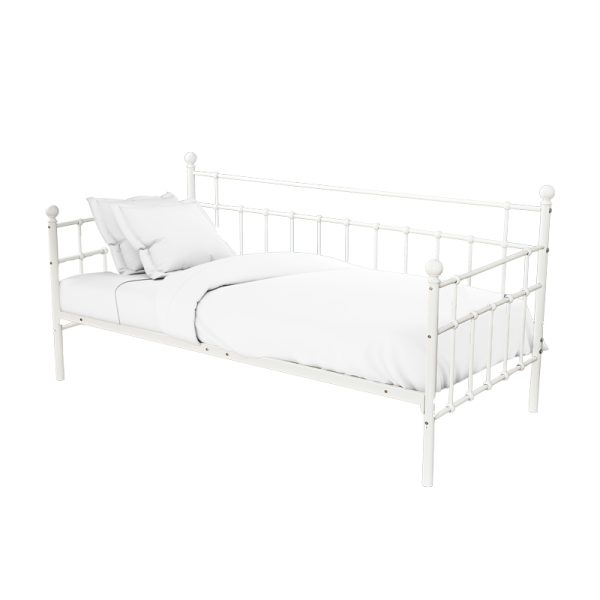 285 000012 11 Bed-Sofa Havelock pakoworld white metal 90x190Indoor furniture > Beds