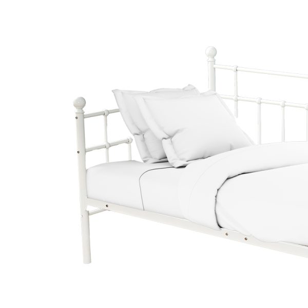 285 000012 2 8 Bed-Sofa Havelock pakoworld white metal 90x190Indoor furniture > Beds