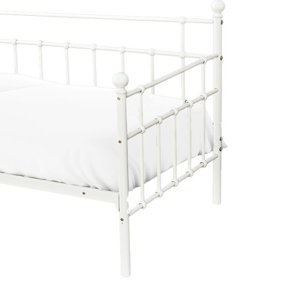 285 000012 3 8 Bed-Sofa Havelock pakoworld white metal 90x190Indoor furniture > Beds