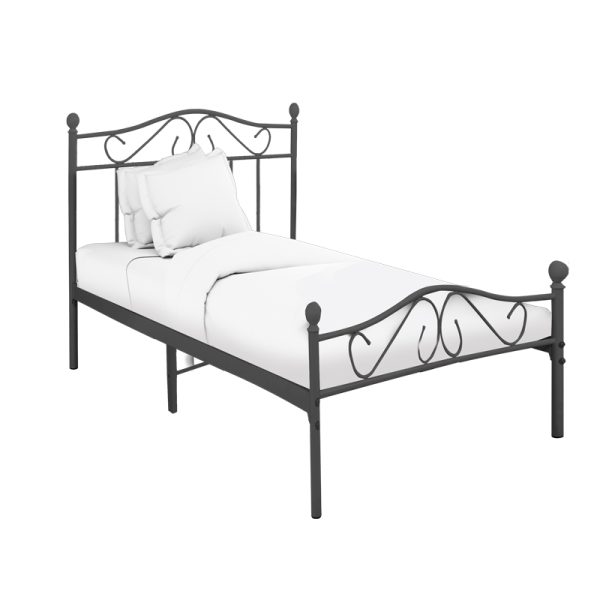 285 000013 8 Bed Yorick pakoworld b;ack metal 90x190cmIndoor furniture > Beds