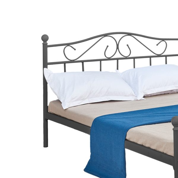 285 000015 2 4 Bed Yorick pakoworld black metal 150x200cmIndoor furniture > Beds