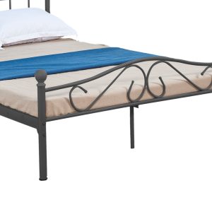 285 000015 3 4 Bed Yorick pakoworld black metal 150x200cmIndoor furniture > Beds