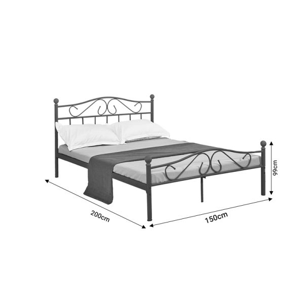 285 000015 4 4 Bed Yorick pakoworld black metal 150x200cmIndoor furniture > Beds