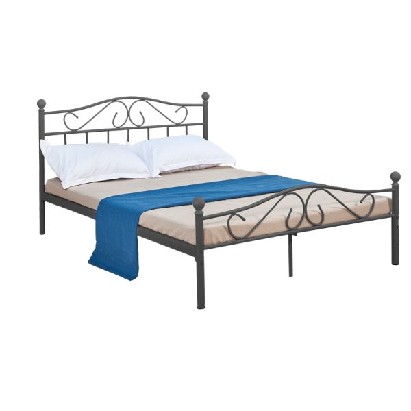 285 000015 7 Bed Yorick pakoworld black metal 150x200cmIndoor furniture > Beds