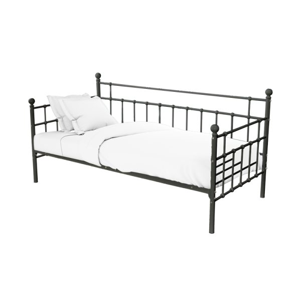 285 000019 10 Sofa-Bed Havelock pakoworld black metal 90x190Indoor furniture > Sofas-bed