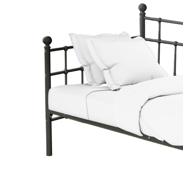 285 000019 2 7 Sofa-Bed Havelock pakoworld black metal 90x190Indoor furniture > Sofas-bed