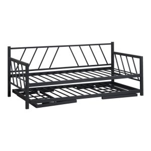 285 000021 2 Bed-Sofa Remmie pakoworld metal in black shade 90x190cmIndoor furniture > Beds