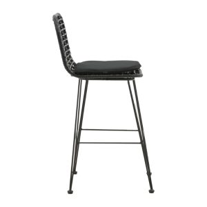 286 000002 2 5 Naoki pakoworld bar stool with pe cushion black-metal black leg 46x56x110cmOutdoor furniture > Stools bar
