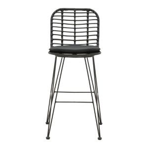 286 000002 3 5 Naoki pakoworld bar stool with pe cushion black-metal black leg 46x56x110cmOutdoor furniture > Stools bar