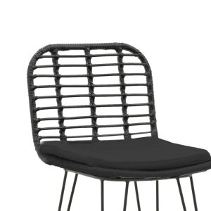 286 000002 4 5 Naoki pakoworld bar stool with pe cushion black-metal black leg 46x56x110cmOutdoor furniture > Stools bar