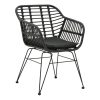 286 000006 6 Aluminum armchair Glisten pakoworld stackable white frame-textilene natural rattan 56x62x77cmOutdoor furniture > Garden armchairs