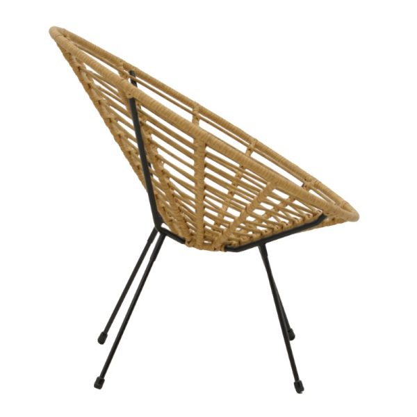286 000010 2 3 Naoki armchair pakoworld pe natural-metal black leg 78x74x87cmOutdoor furniture > Garden armchairs