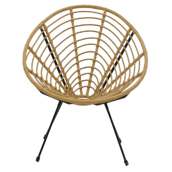 286 000010 3 3 Naoki armchair pakoworld pe natural-metal black leg 78x74x87cmOutdoor furniture > Garden armchairs