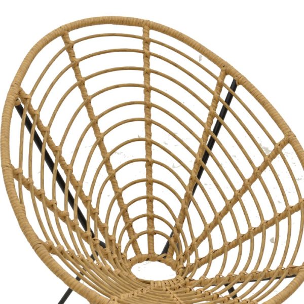 286 000010 4 3 Naoki armchair pakoworld pe natural-metal black leg 78x74x87cmOutdoor furniture > Garden armchairs