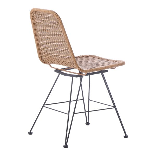 286 000015 2 2 Pamela pakoworld pe rattan chair in natural shade and black metal legs 44x58x82cmOutdoor furniture > Garden armchairs