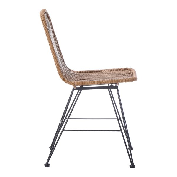 286 000015 3 2 Pamela pakoworld pe rattan chair in natural shade and black metal legs 44x58x82cmOutdoor furniture > Garden armchairs
