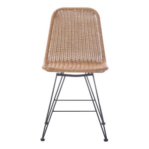 286 000015 4 2 Pamela pakoworld pe rattan chair in natural shade and black metal legs 44x58x82cmOutdoor furniture > Garden armchairs