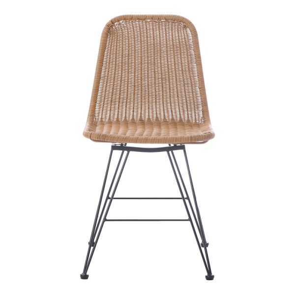 286 000015 4 2 Pamela pakoworld pe rattan chair in natural shade and black metal legs 44x58x82cmOutdoor furniture > Garden armchairs