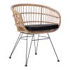 286 000016 1 Dining table Sussie- Watson pakoworld set of 3 pieces metal black-glass Φ60x70cmOutdoor furniture > Garden food table