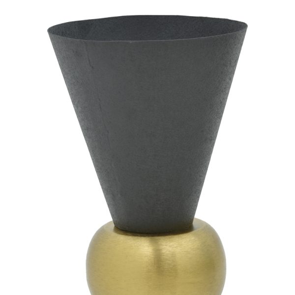 287 000003 2 3 Vase Decorasie Inart black-gold metal D28x65cmSPRING OFFERS