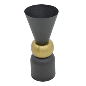 287 000003 3 3 Vase Decorasie Inart black-gold metal D28x65cmSPRING OFFERS