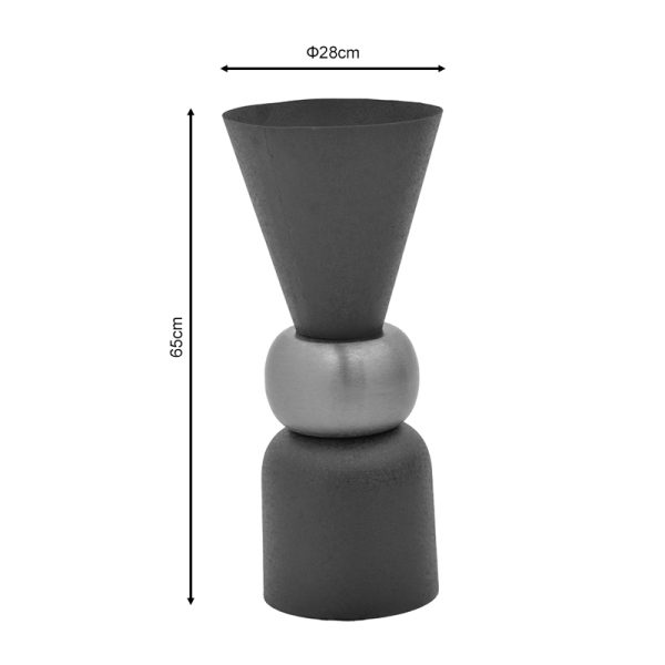 287 000003 4 3 Vase Decorasie Inart black-gold metal D28x65cmSPRING OFFERS