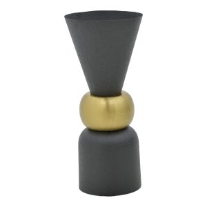 287 000003 6 Vase Decorasie Inart black-gold metal D28x65cmSPRING OFFERS