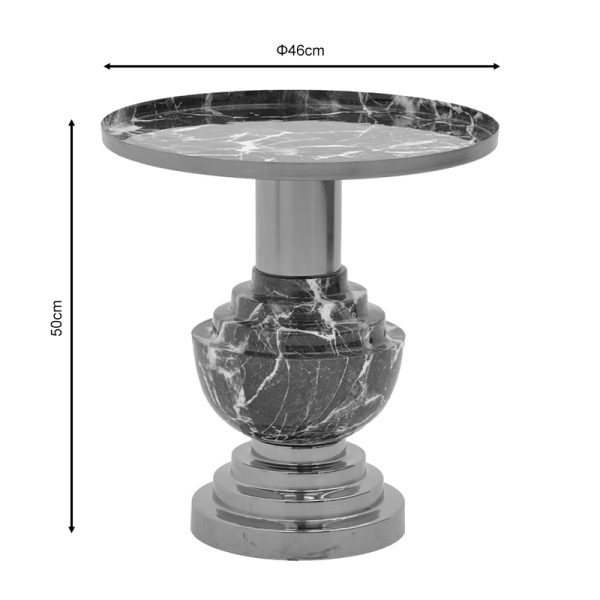 287 000005 3 2 Side table Cogent Inart black-gold metal D46x50cmSPRING OFFERS
